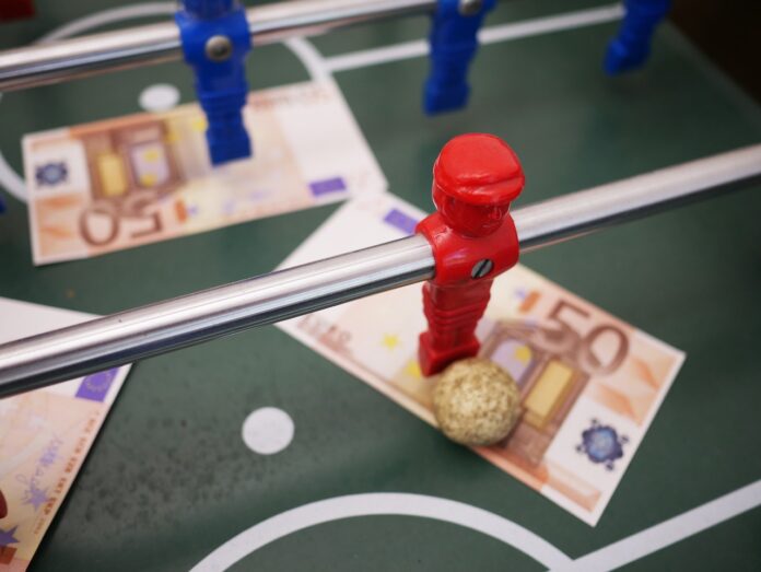 table football and cash inside