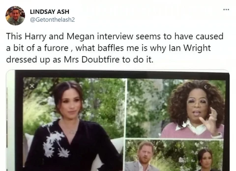 A politician retracts comments that Oprah Winfrey resembled Ian Wright disguised as Mrs. Doubtfire.