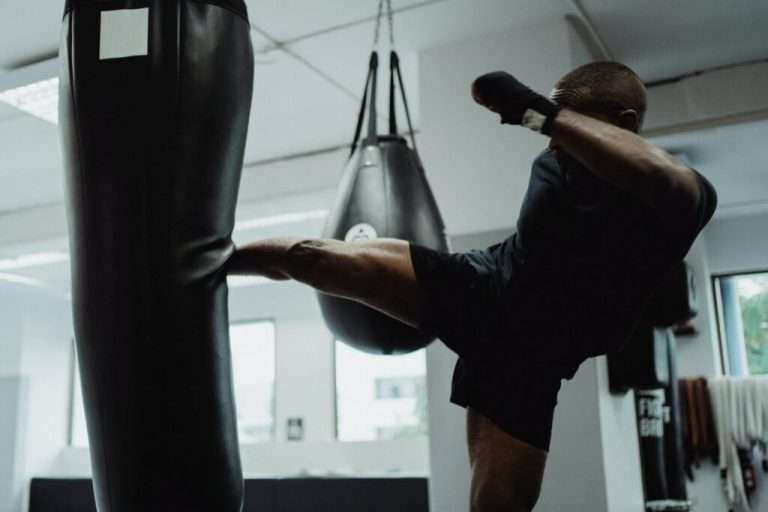 A Boxer is practicing Boxing