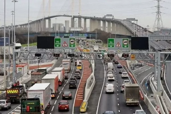 The hustle and bustle of the Thames River: Dartford Crossing Traffic
