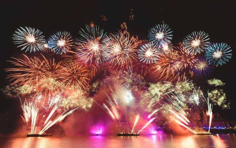 The spectacular Alexandra Palace fireworks display illuminates the London sky