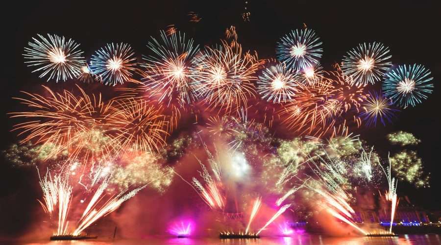 The spectacular Alexandra Palace fireworks display illuminates the London sky