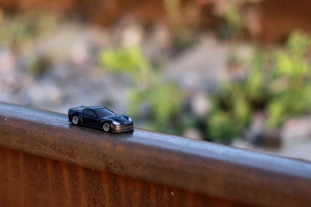 Small car on a railway track