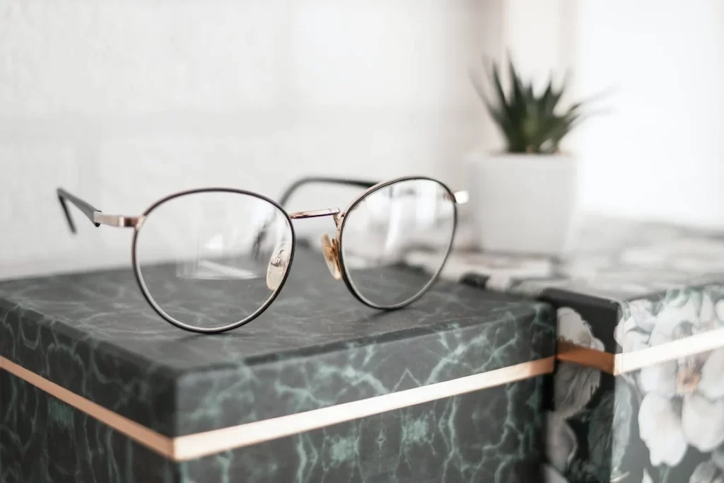 Glasses on top of table