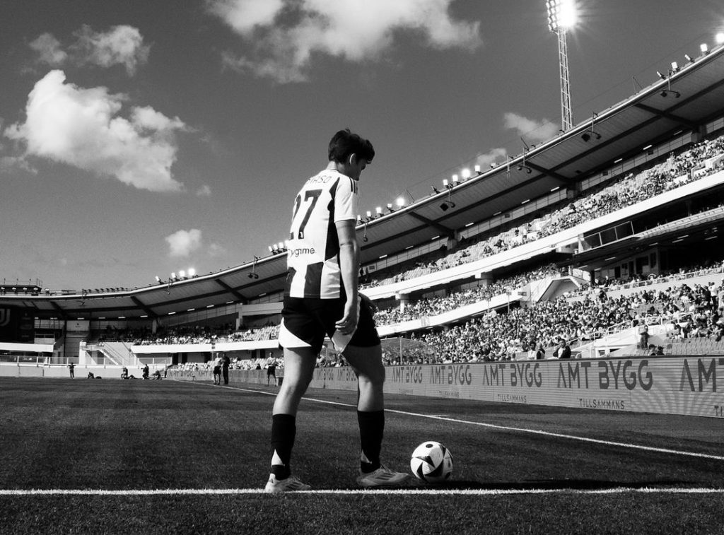 Juventus's player with a ball in juventus ground