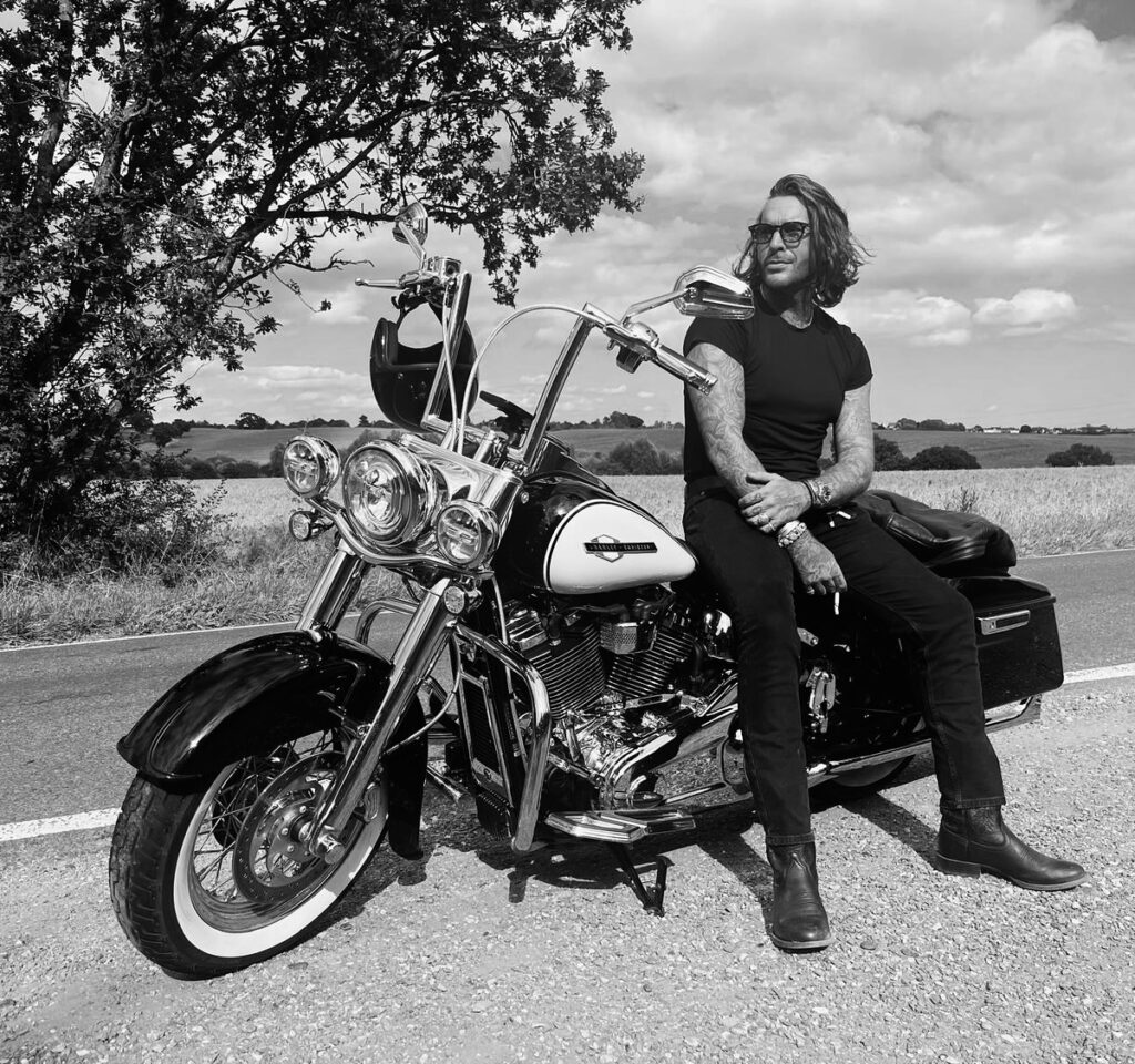 Pete Wicks on his motorbike.