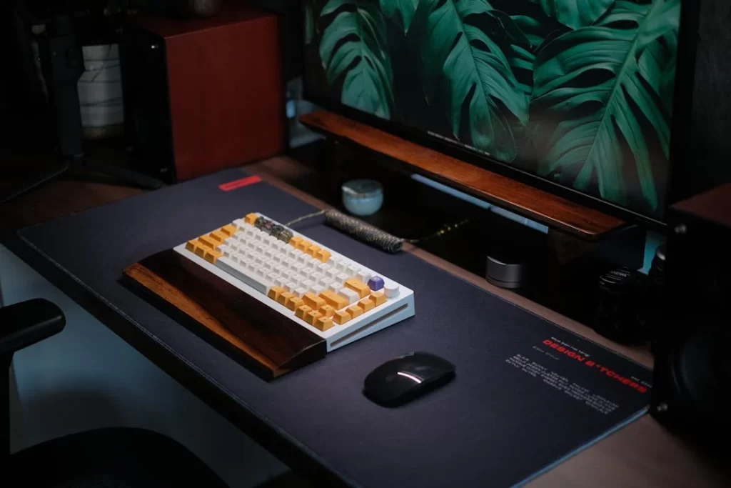 Mouse Mat with keyboard and mouse on it