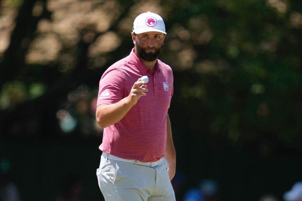 `Jon Rahm celebrating