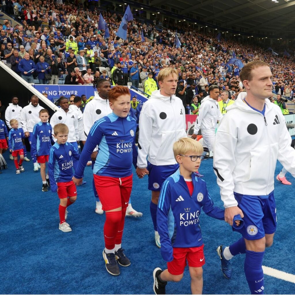 Leicester City Football club players are arriving