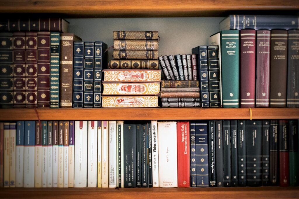 Library with many books