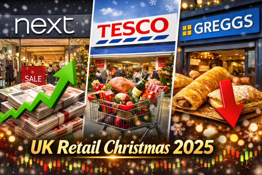 Next, Tesco and Greggs uk retailers christmas sales 2025 trading performance in the UK